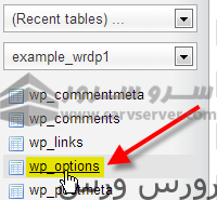 phpMyAdmin select WordPress options table